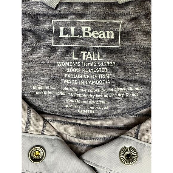 L.L. Bean Airlight Women's L Purple Pullover Polyester Sweatshirt Knit Snap - Picture 4 of 8